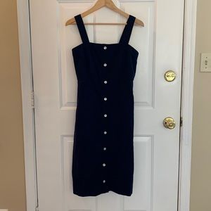 Everlane Navy 100% cotton weave picnic dress